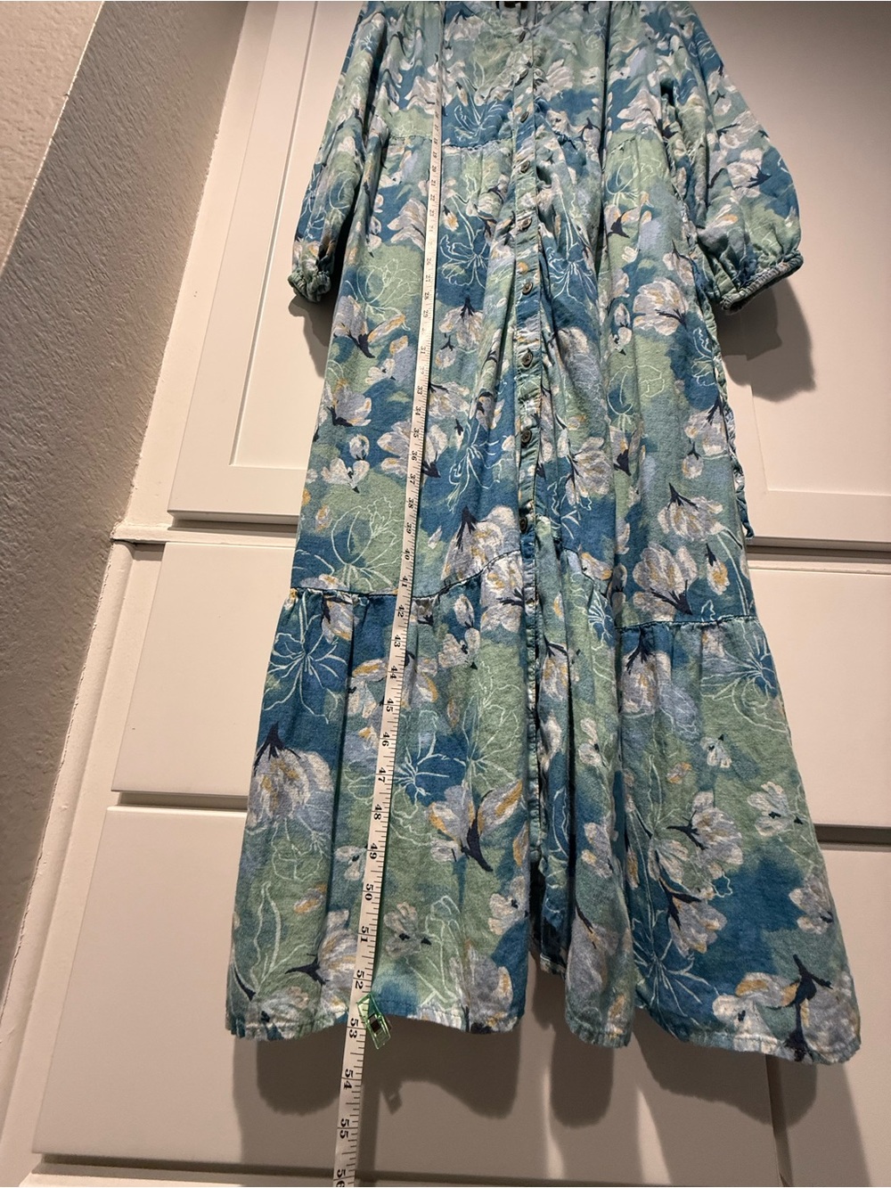 Style & Co.  Printed V-Neck Maxi Dress in Blue-Green Floral - Picture 5 of 11